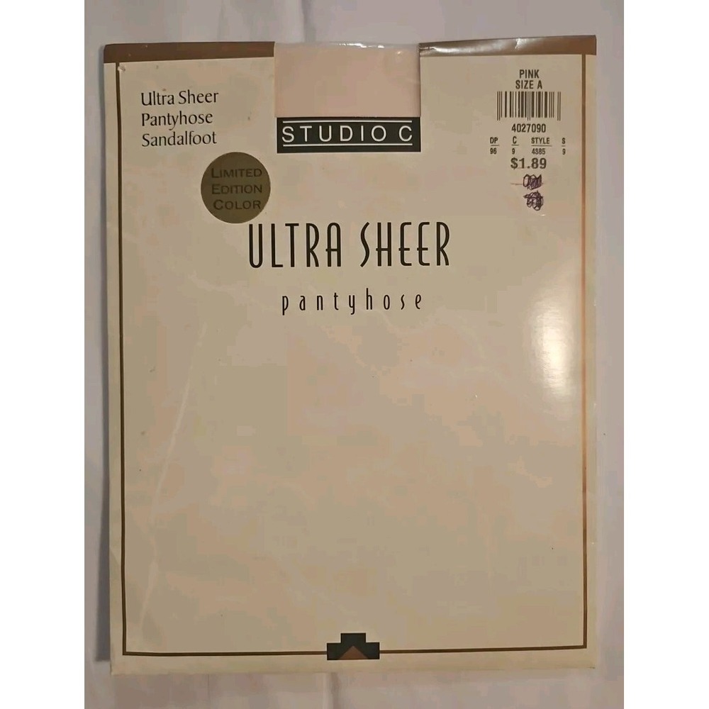 Studio C Ultra‎ Sheer Pantyhose Sandalfoot Pink Size A NEW
